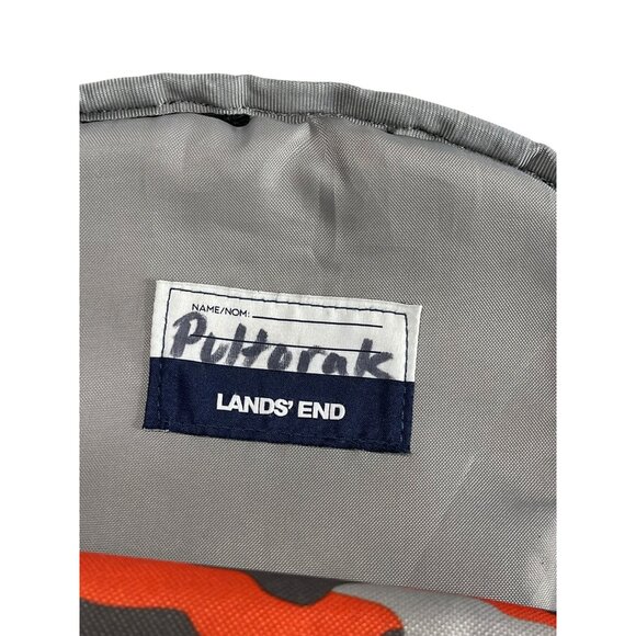 Lands End Camouflage Backpack - Orange/Gray/Black Colorway - Durable 100% Polyes - Picture 7 of 9